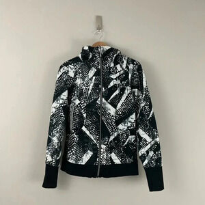 Lululemon Scuba Full Zip Hoodie III Static Mist White Black Size 8